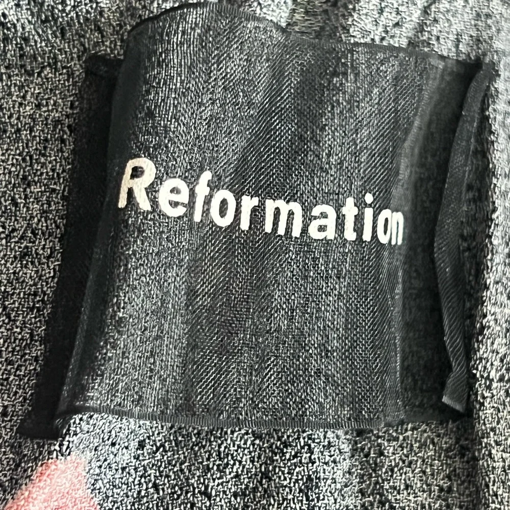 Reformation Black Floral Cap Sleeve Midi Dress – Size 4 - Picture 4 of 5